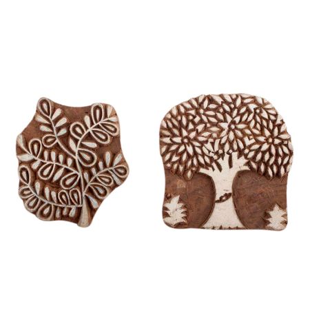 Set of 2 Piece New Mix Wooden Printing Blocks